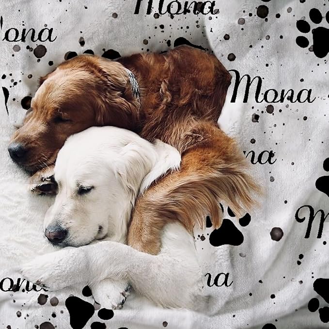 GlisterGlow Personalized Dog Blanket, Customized Pet Blankets with Name Picture, Throw Blanket for Small Medium Large Dog Puppy Cat
