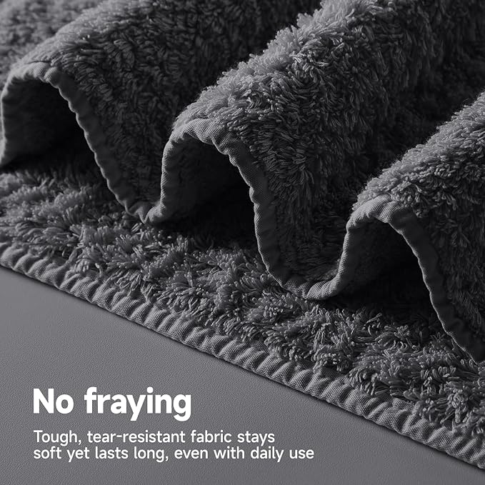 REDKISS Ultra-Plush Bath Towel Set - 900GSM Premium Thick Cotton for Bathroom & Spa, Super Absorbent Quick-Dry Bath Sheets with No Shedding (4-Piece Set for Luxury Hotel & Home Use)-Smoky Grey