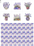 Lavender Patchwork Cotton Fabric Panel – 6 Designs (10×10 inch Each) + Bonus Sheet 29.5×19.6 inch, 100% Cotton 140 GSM, Made in Türkiye