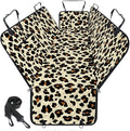 NECKORY Waterproof Dog Car Seat Cover for Back Seat - Durable, Scratch Proof Pet Hammock with Nonslip Design & Storage Pockets, Fits Cars, SUVs, Trucks- S, Leopard/Black