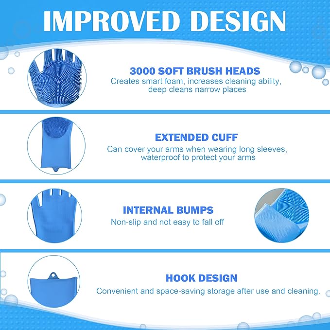 SUKETIL Pet grooming gloves,Dog washing gloves with High-Density Teeth with Five Finger Design to bathing and Massage for Dog
