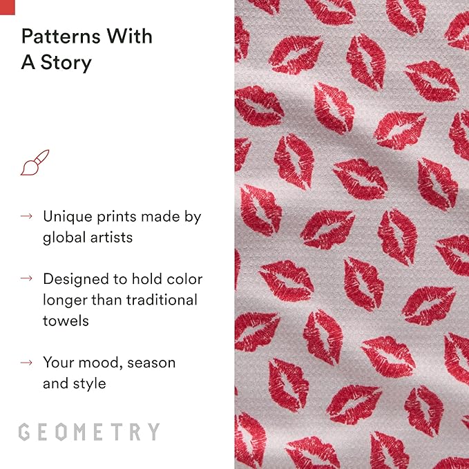 GEOMETRY Kitchen Towels - Quick Dry Microfiber Cloth Dish Towels for Kitchen Drying - Premium Quick Dry Towel Valentines Gifts for Mom - Crush