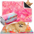 Clysee 4 Pack Self Heating Cat Bed Cat Self Warming Pad with Removable Cover Extra Warm Thermal Pet Pad Washable Pet Crate Mat Anti Slip Kennel for Indoor Outdoor Pets(Tie Dye,20 x 28 Inches)