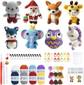 Ploomi 8Pcs Crochet Kit for Beginners - 2026 ChristmasKnitting Kit for Adults and Kids Beginners -Woobles Crochet Kit and Crochet Animals Kits with Easy Peasy Yarn and Step-by-Step Video Tutorials