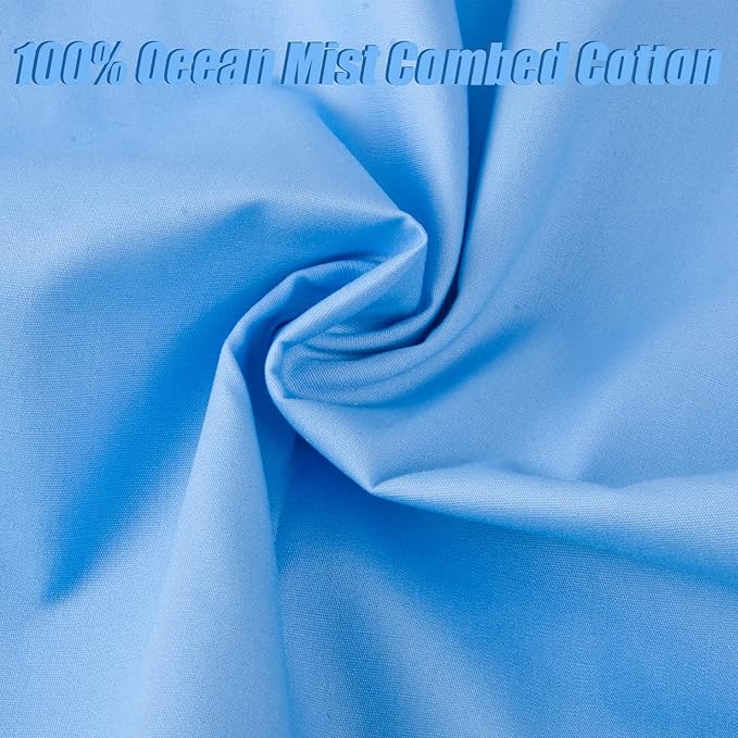 2 Yard Ocean Mist Cotton Fabric, Natural Cotton Poplin Fabric by The Yard, 59 Inches Wide 100% Cotton Fabric, Soft Embroidery Muslin Quilting Material for Sewing Material Apparel Cloth