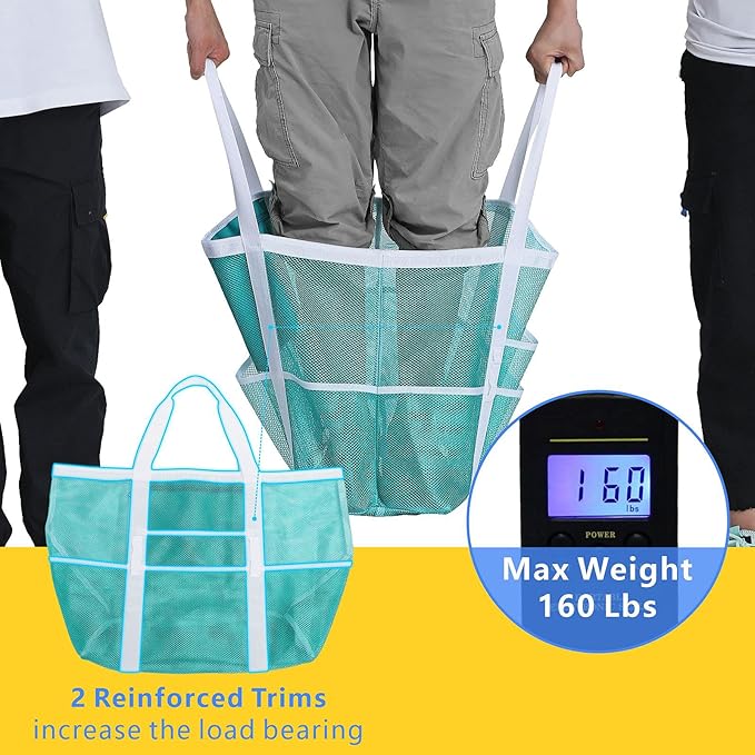 F-color Mesh Beach Bag Family - Large Tote Bag for Cruise Pool Toys Beach Vacation Essentials