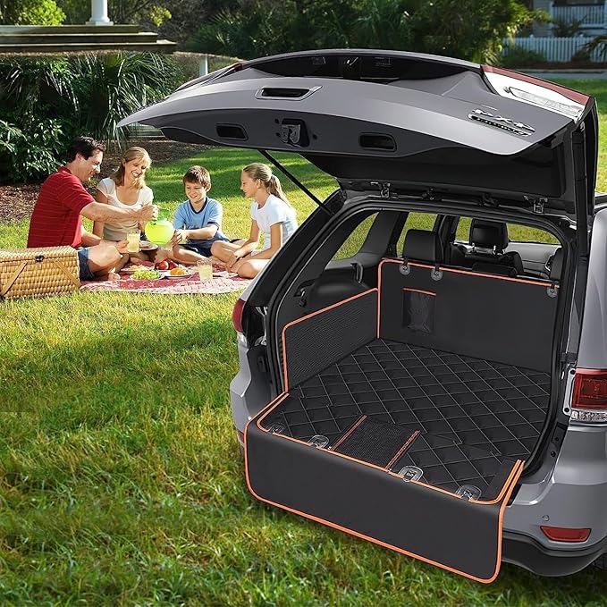 GERLNF Cargo Liner for Dogs, Waterproof Pet Cargo Cover Dog Seat Mat for SUVs Sedans Vans, Non-Slip, Large Size Universal Fit, Black (Cargo-Liner)