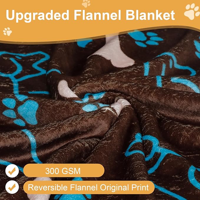 Gowyeg Dog Blanket for Small Dogs Washable-Soft Fluffy Puppy Blanket with Premium 300GSM Coral Fleece,Cozy Calming Cat Blankets for Indoor Cats for Kitten Doggy,Coffee,43x30IN