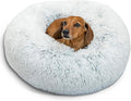 Best Friends by Sheri The Original Calming Donut Dog Bed – Washable Plush Pet Bed for Cats & Small Dogs up to 25 lbs, Shag Faux Fur, Frost Gray, Small (23" x 23")