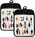 Horse Gifts Oven Mitts Set, Horse Gifts for Lovers Women, Farmhouse Heat Resistant Kitchen Oven Gloves for Baking and Cooking,Pot Holders