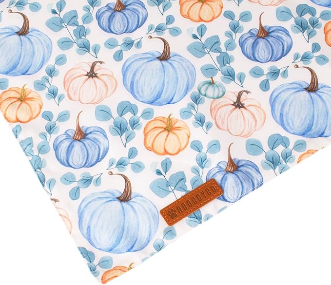 ADOGGYGO Thanksgiving Dog Bandana, Fall Leaves Pumpkin Pet Scarf, Premium Durable Fabric, Adjustable Fit Thanksgiving Bandanas for Extra Large Dogs Pe (X-Large)