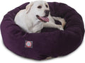 Majestic Pet Villa 40 Inch Shredded Memory Foam Dog Bed for Large Sized Dog 40x29x9 Inch–Orthopedic Pet Bed with Removable Washable Cover-Washable Large Puppy Mat with Head Support-Aubergine