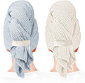YHPDYL Microfiber Hair Towel Wrap Turban 2 Pack Large | Super Absorbent Quick Dry & Anti-Frizz for Women with Curly Hair | 27.5" x 39.4" Hair Towel Cap