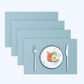 Blue Forest | Rectangular Faux Linen Placemats Set of 4 | Dual- Layered Thickened for Durability | Heat Resistant | Machine Washable | Wrinkle Free for Easy Care Indoor/Outdoor Use - Sky Blue