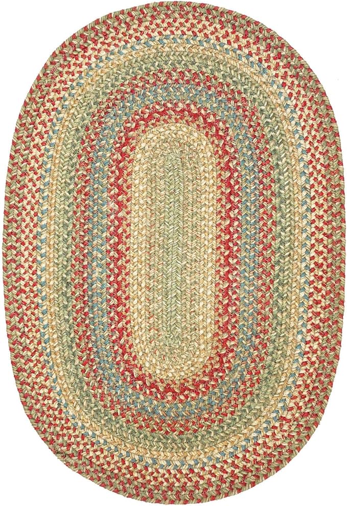 Homespice Azalea Multicolor Oval Braided Rug, Jute, 6x9' - Perfect Country Primitive Decor for Bedroom, Living Room, Everywhere