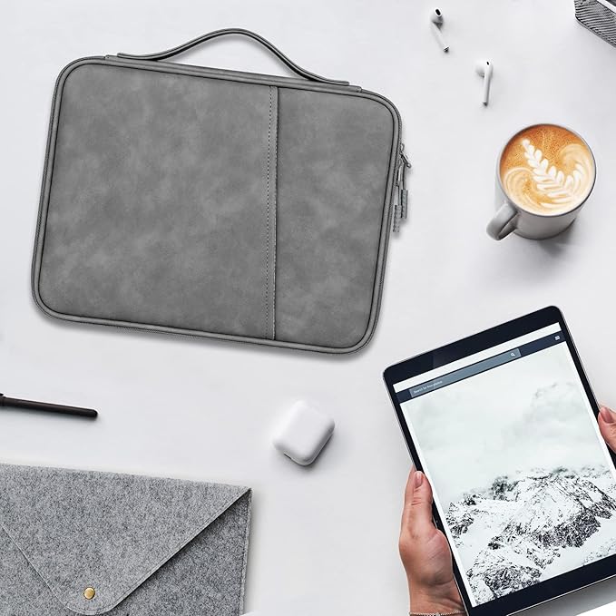 Lacdo Tablet Sleeve Bag Carrying Case for 13 inch New iPad Pro M5 M4 2025-2024, 13 inch New iPad Air M3 M2 2025-2024, 12.9" iPad Pro 6 5 4 3 with Magic Keyboard, Water-Resistant iPad Pro Bag,Dark Gray