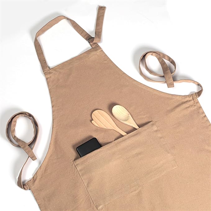 Native Fab Kitchen Apron 2 Pack - 100% Cotton Adjustable, Durable Apron with Pockets, Perfect for Cooking, Baking, Grilling