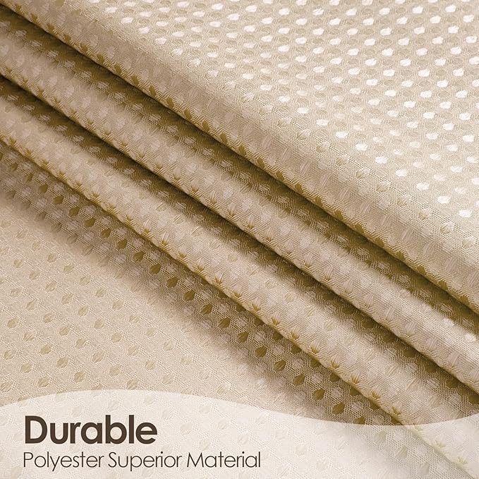 MitoVilla Brown Ombre Waffle Fabric Shower Curtain, Modern Waffle Weave Textured Shower Curtains for Luxury Rustic Bathroom Decor, Vintage Weighted Bathroom Shower Curtain, 72 x 72