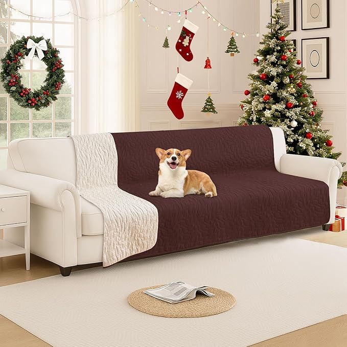 CYCMACO Waterproof Dog Blanket, Non-Slip Soft Pet Bed Cover, Couch Cover for Dogs Washable, Protects Sofa, Furniture, Crate, Car, Tear Resistant Leakproof Pet Blanket (68x82 Inch, Coffee)