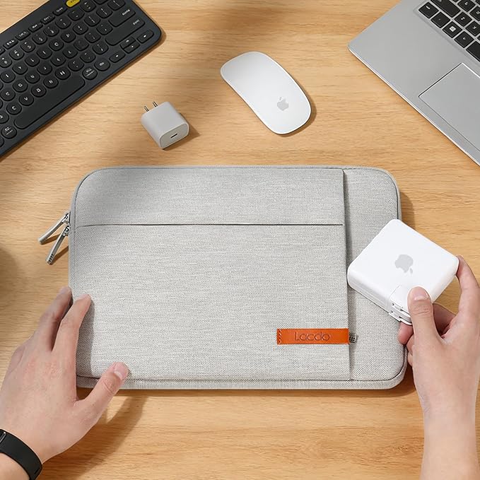 Lacdo 14 Inch Laptop Sleeve Case Computer Bag for HP Lenovo Dell ASUS Acer Chromebook 14 / HP Stream 14 / Dell Inspiron 14 / Lenovo IdeaPad 14 / Acer Spin 3 / ASUS ZenBook 14 Water-Resistant, Gray