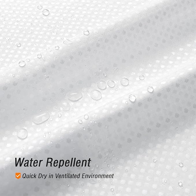 Gibelle Waffle Weave Shower Curtain with Mesh Top Window and Hooks Set, Spa Like Hotel Style Fabric Shower Curtain for Bathroom, White, 72x72