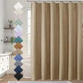 Aiyufeng Taupe Shower Curtain for Bathroom, Embossed Textured Fabric Shower Curtain for Bathroom - Soft Cloth & Hotel Spa, Machine Washable, 72X96, Taupe