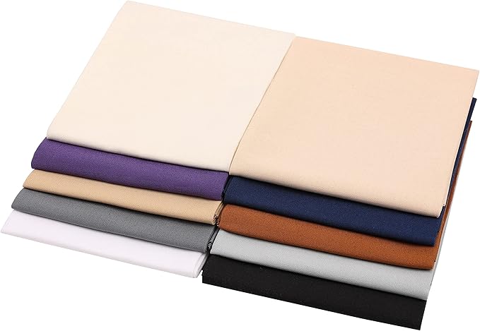 Craftido -25 Options- 100% Cotton Quilting Fabric Bundles 10pcs Fat Quarters 18”x21”-Medium Weight 5.2 oz- Soft Cotton for Quilting, Sewing Project, Patchwork, DIY Crafts - Neutral Colors