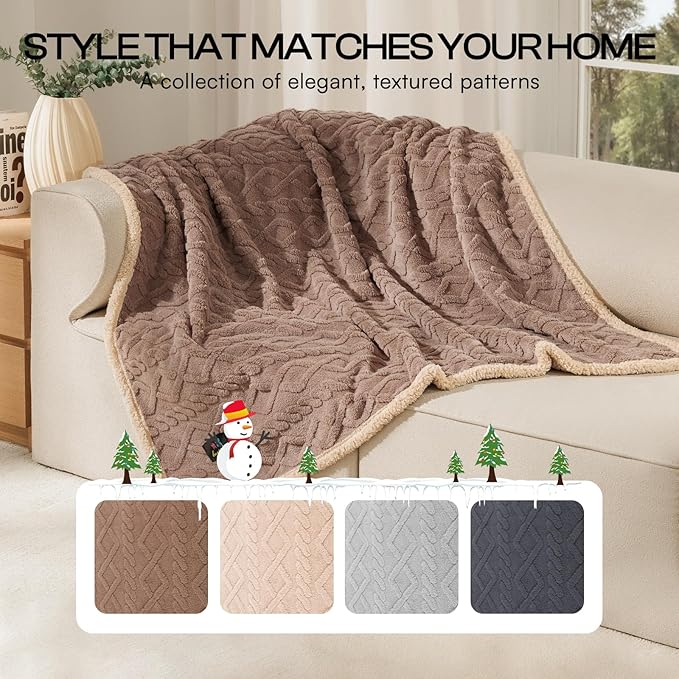 Luciphia Waterproof Pet Blanket, Liquid Pee Proof Dog Blanket for Sofa Bed Couch, Reversible Sherpa Fleece Furniture Protector Cover for Small Medium Large Dogs Cats, Khaki King Size（90" x 82"）