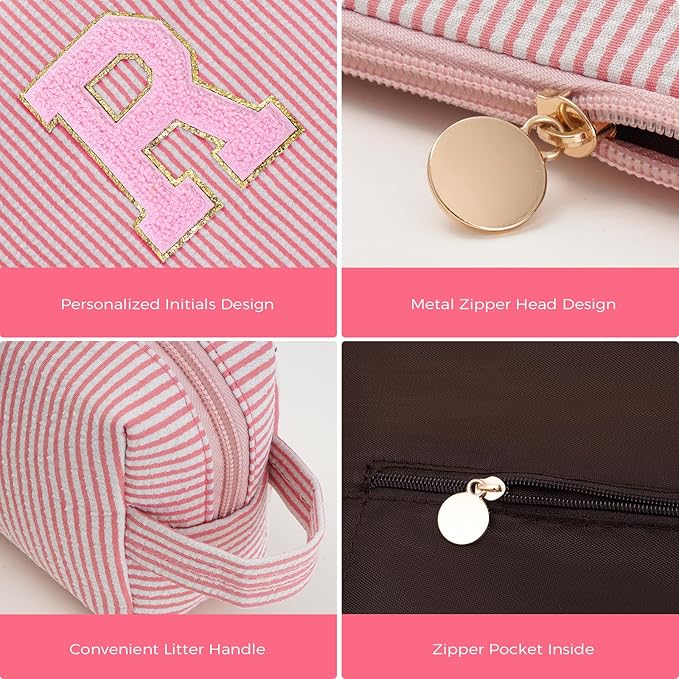 Btffitting Personalized Anniversary Wife's Birthday Gifts,Mothers Day Gifts for Women,Wife Gifts from Husband,Cool Birthday Gifts for Wife,Makeup Bag Set Cosmetic Bag for Teen Girls - Peach,R