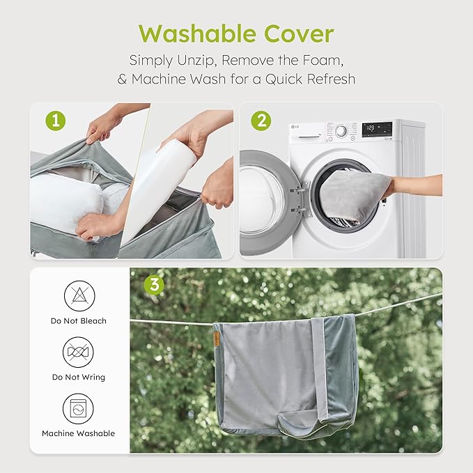 CWAWZ XXL Orthopedic Dog Bed, Big Dog Bed for Large Dogs, Dual-Sided Pet Cooling Beds with Memory Foam Washable Cover Nonslip Bottom, Waterproof Pet Couch with Bolsters, Light Grey