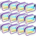Weewooday 12 Pieces Clear Makeup Bags Cosmetic Storage Bags PVC Zipper Pouches Travel Waterproof Makeup Plastic Case for Women Organizing Toiletries Traveling Bathroom(Small,Dazzling)