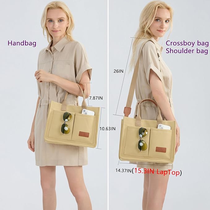 ZHMO Canvas Tote Bag for Women,Women's Bags Crossbody Bags Work Laptop Tote Bag Large Handbags Purse for Travel Nurse Teacher