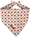 UP URARA PUP Thanksgiving Dog Bandana, Triangle Bid Scarf with Turkey Pattern, Cotton Pet Kerchief for Girl Boy Dogs or Cats, Cute Puppy Bandana, Fancy Thanksgiving Gifts for Dogs