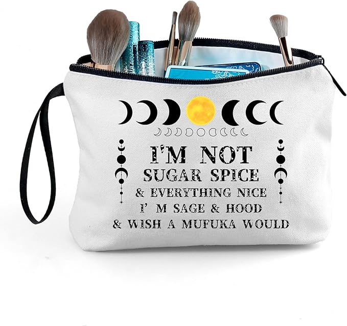 Spiritual Unusual Birthday Gift for Women Teenager Girl Small Cosmetic Makeup Bag for Purse Witch Stuff