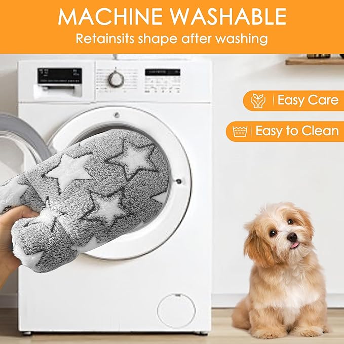 WITTOP Washable Dog Bed Plush Orthopedic Outdoor Crate Mat with Non-Slip Bottom,Luxe Soft Kennel Pad for Pets, Cozy Cage Cushion & Pet Sleeping Mattress Large Sized,Medium,Small Dogs,18 x 14 inch,Gray