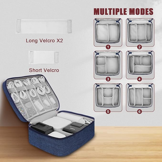 XINGXINRONG Electronic Organizer Travel Universal Cable Organizer Electronics Accessories Bag for Cable, Charger, Phone, USB, SD Card,1Pack