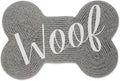 DII Braided Pet Mat Collection 100% Cotton, Bone Shape, Gray Woof