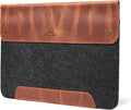 MegaGear Genuine Leather and Fleece MacBook Bag Laptop Sleeve for MacBook Pro and MacBook Air Case - 16 Inch - 15 Inch - 15.5 Inch (M4, M3, M2, M2, M1, Pro & Max) 2020 to 2024 Models