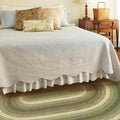 Homespice Pinecone Oval Braided Rug 5x8' - Rustic Jute Braided Dark Green Rug for Bedroom and Living Room