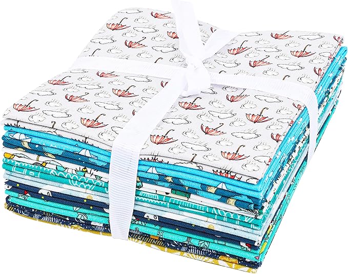 Craftido -25 Options- 100% Cotton Quilting Fabric Bundles 10pcs Fat Quarters 18”x21”-Medium Weight 5.2 oz- Soft Cotton for Quilting, Sewing Project, Patchwork, DIY Crafts – Baby Boy