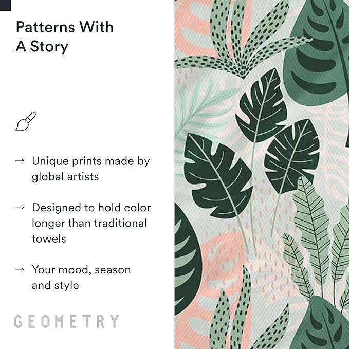 GEOMETRY Kitchen Tea Towels - Quick Dry Microfiber Dish Towels for Kitchen Diedre, 18" x 30" 1 Pack