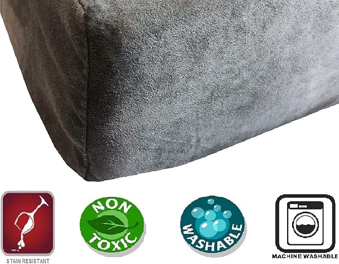 Dogbed4less XXL Orthopedic Extreme Comfort Memory Foam Dog Beds for Large Dog, Waterproof Internal Case and Machine Washable External Cover, 55X37 Pet Pillow, Grey