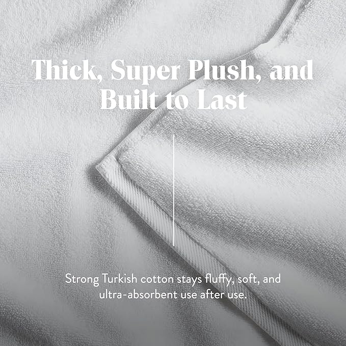 Brooklinen Super-Plush Turkish Cotton Hand Towels - Set of 2 - Cotton, 820 GSM, Highly Absorbent, Machine Washable, Perfect for Home & Bathroom (20" x 30", Solid White)