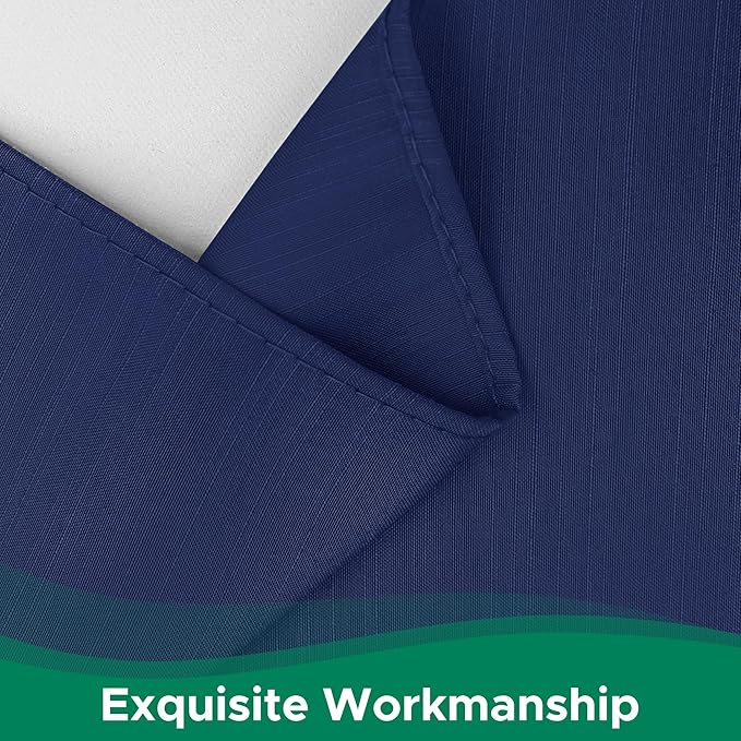 Biscaynebay Wrap Around Bed Skirts for King & Cal King Beds 19" Long Drop, Navy Adjustable Elastic Dust Ruffles Easy Fit Wrinkle & Fade Resistant Silky Luxurious Fabric Solid Machine Washable