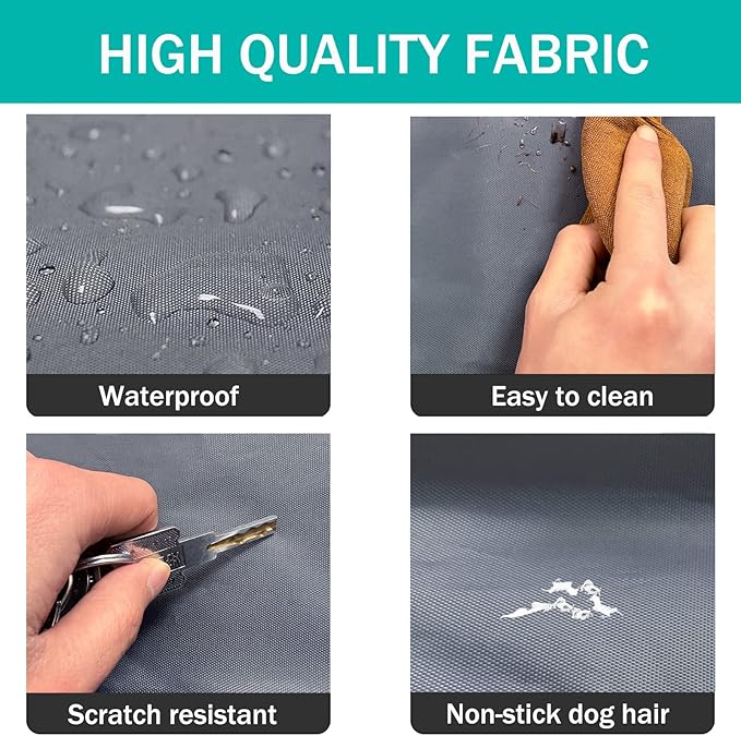 Dalema Dog Bed Cover,Waterproof Tough Plastic DIY Pet Bed Cover,Non Stick Hair Easy to Clean Rectangular Fillable Dog Bed Covers with Zipper(Dark Grey,44" L x 32" W x 4" Th,Cover Only)