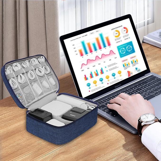 XINGXINRONG Electronic Organizer Travel Universal Cable Organizer Electronics Accessories Bag for Cable, Charger, Phone, USB, SD Card,1Pack