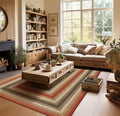 Homespice Chester Braided Jute Area Rug 6x9' - Lodge Style Braided Rugs for Living Room and Dining Room