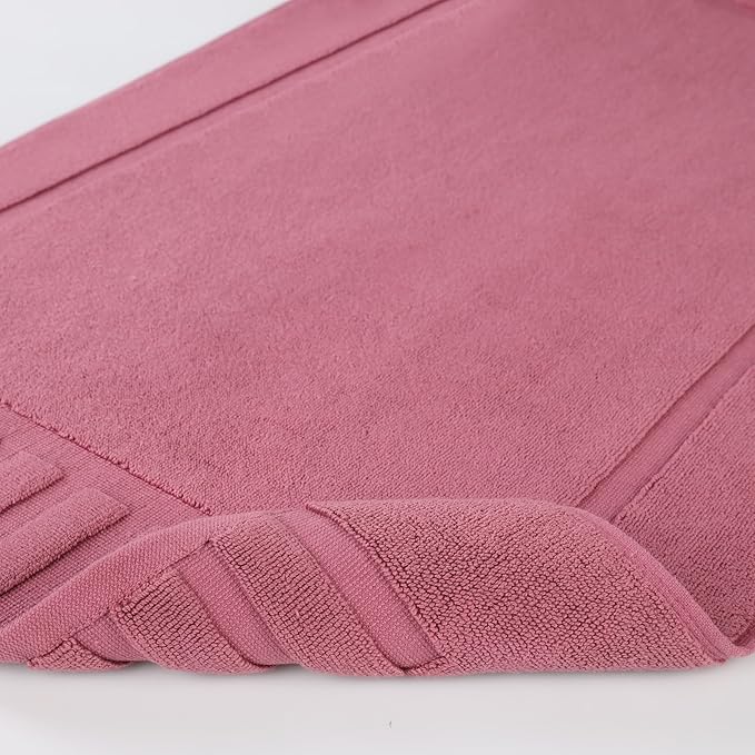 Superior 100% Cotton Bathmat Set, Bath Mats, Bathroom Decor, Shower, Bathtub Essentials, Home Accessories, Washable Rug, No Backing, Heavyweight, Leo Collection, Set of 2, 22" x 35", Rosewood