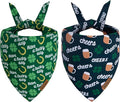 THLOH St. Patrick's Day Dog Bandana - 2 Pack Triangle Shamrock Dog Bandanas, Reversible Lucky Pet Scarf for Boys & Girls, Premium Durable Fabric, Holiday Bandana for Large & Extra Large Dogs (X-Large)