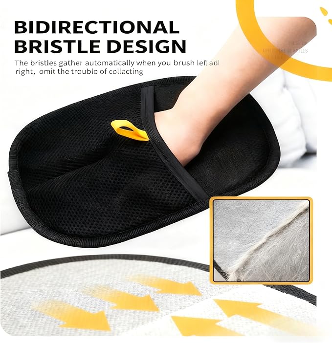 Electrostatic Pet Hair Remover Glove for Dogs & Cats, Magic Brush Pet Hair, Reusable Brush Pet Hair Removal Glove for Clothing, Couch, Carpet, Car Seat, Bedding
